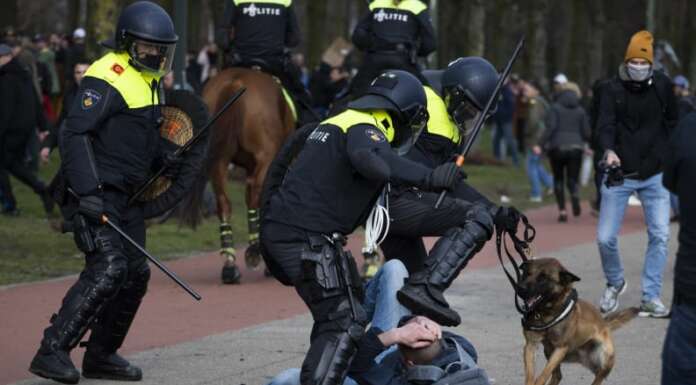 DISGUSTING: Police Use Attack Dogs Against Anti-Lockdown Demonstrators In Netherlands
